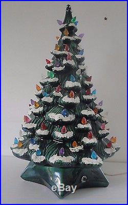 Vintage 1971 Handmade Ceramic Christmas Tree 18 Tall
