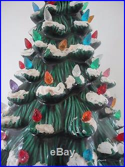 Vintage 1971 Handmade Ceramic Christmas Tree 18 Tall