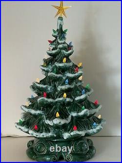 Vintage 1972 Ceramic Christmas Tree 20 ATLANTIC MOLD Original Music Box Base