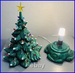 Vintage 1974 ATLANTIC MOLD 17 Ceramic Christmas Tree & Base Signed NICE