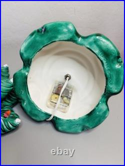 Vintage 1974 ATLANTIC MOLD 17 Ceramic Christmas Tree & Base Signed NICE