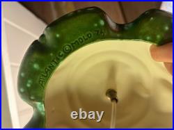 Vintage 1974 Atlantic Mold Ceramic Green Christmas Tree & Base w Flocked Snow Vintage 1974 Atlantic Mold Ceramic Green Christmas Tree & Base w Flocked Snow