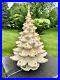 Vintage 1974 Atlantic Mold White Ceramic Christmas Tree 24 Tall With Base