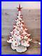 Vintage 1974 Atlantic Mold White Ceramic Christmas Tree 24 Tall With Base