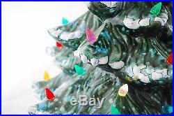 Vintage 1974 Ceramic Christmas Tree Musical Music Box Light Up Mold 18 Tall