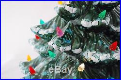 Vintage 1974 Ceramic Christmas Tree Musical Music Box Light Up Mold 18 Tall