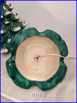 Vintage 1975 Atlantic Mold Ceramic Lighted Christmas Tree 17 Works CHIPPED