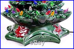 Vintage 1975 Ceramic Christmas Tree, 19, With Decorative Stand