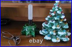 Vintage 1976 Ceramic Mold Snow Cap Lights Christmas Tree 13 Origional