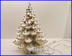 Vintage 1977 Atlantic Mold Ceramic Lighted Christmas Tree 3 Piece