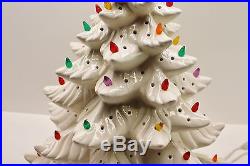 Vintage 1977 Atlantic Mold Ceramic Lighted Christmas Tree 3 Piece