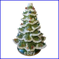 Vintage 1978 Alberta's Mold 16 1/2 Lighted Ceramic Green Christmas Tree