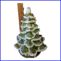 Vintage 1978 Alberta's Mold 16 1/2 Lighted Ceramic Green Christmas Tree