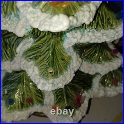 Vintage 1978 Alberta's Mold 16 1/2 Lighted Ceramic Green Christmas Tree