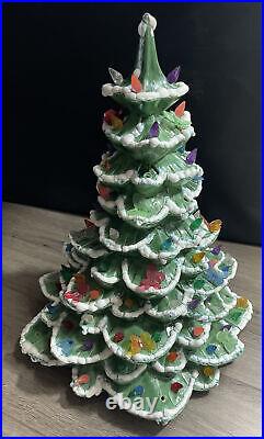 Vintage 1979 Arnel's Ceramic Flocked Snow 15 Christmas Tree Lights Butterflies