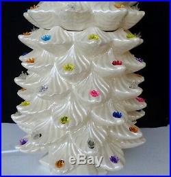 Vintage 1979 Atlantic Mold 34 Ceramic 3 Piece Opalescent Christmas Tree & Star