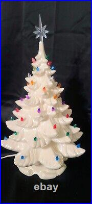 Vintage 1979 Atlantic Pearl White Ceramic 20 Christmas Tree Music Box Base