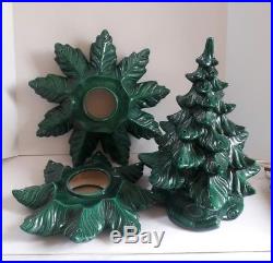Vintage 1979 Ceramic Atlantic Mold Lighted Christmas Tree 24 x 16 Four Piece
