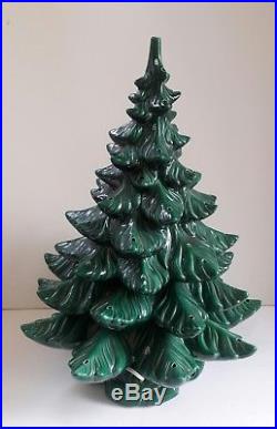 Vintage 1979 Ceramic Atlantic Mold Lighted Christmas Tree 24 x 16 Four Piece