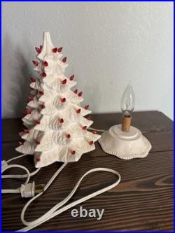 Vintage 1979 Scioto Ceramics 12 Lighted Ceramic Christmas Tree & Base RARE