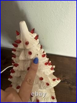 Vintage 1979 Scioto Ceramics 12 Lighted Ceramic Christmas Tree & Base RARE