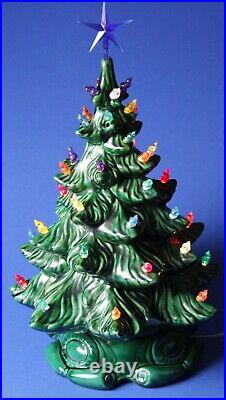Vintage 1980 Atlantic Mold 17 Ceramic Green Christmas Tree -Ice Cream Cone Bulb