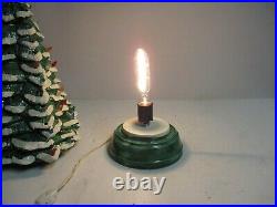 Vintage 1980 Green/White Frosted Ceramic Christmas Lighted Tree Cramer Mold 15'