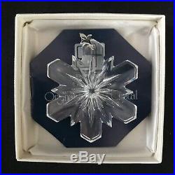 Vintage 1980's Retired Swarovski Crystal Snowflake Christmas Tree Ornament-box