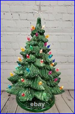 Vintage 1980s ATLANTIC MOLD Lit Ceramic Christmas Tree 17