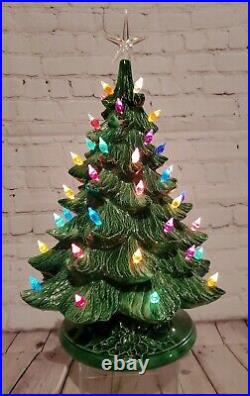Vintage 1980s ATLANTIC MOLD Lit Ceramic Christmas Tree 17