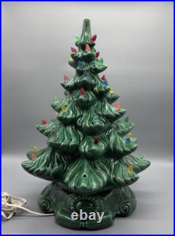 Vintage 1980s Atlantic Mold Ceramic Christmas Tree 16 Inch Lighted Vintage 1980s Atlantic Mold Ceramic Christmas Tree 16 Inch Lighted