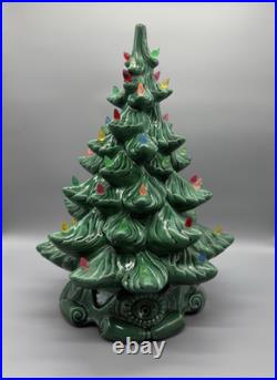 Vintage 1980s Atlantic Mold Ceramic Christmas Tree 16 Inch Lighted Vintage 1980s Atlantic Mold Ceramic Christmas Tree 16 Inch Lighted
