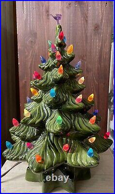 Vintage 1981 Lighted Ceramic Christmas Tree MidCentury Modern