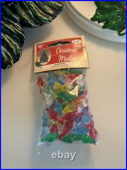 Vintage 1982 16 Green Ceramic Christmas Tree With Lights