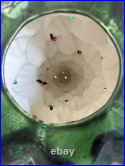 Vintage 1982 16 Green Ceramic Christmas Tree With Lights