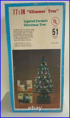Vintage 1982 CERAMIC CHRISTMAS TREE Multi-Color Lights ORIGINAL BOX