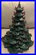Vintage 1982 Ceramic Green Christmas Tree. 14. Red Plastic Bulbs. Decoration