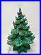 Vintage 1983 Atlantic Mold Lighted Ceramic Christmas Tree 15 with Star Shape Base