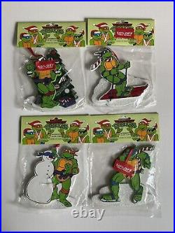 Vintage 1990 Teenage Mutant Ninja Turtles Ornament Christmas Tree All 4 TMNT NEW