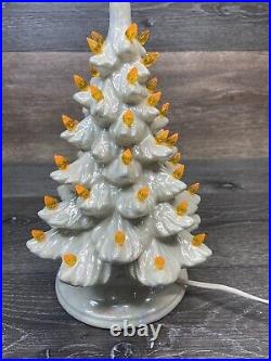 Vintage 1991 Atlantic Mold Pearl White Light Up Christmas Tree White 10 Tall