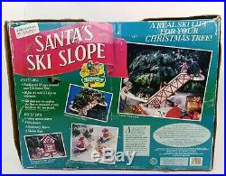 Vintage 1992 Mr. Christmas SANTA'S SKI SLOPE Animated Tree Decoration WITH BOX