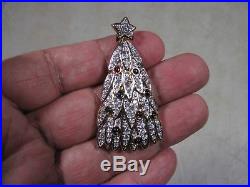 Vintage 1998 Signed Swarovski Christmas Tree Pin Brooch Jewelry