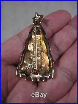Vintage 1998 Signed Swarovski Christmas Tree Pin Brooch Jewelry