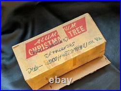 Vintage 2 Foot Sparkler Pom Pom Silver Aluminum Xmas Tree Original Box Complete