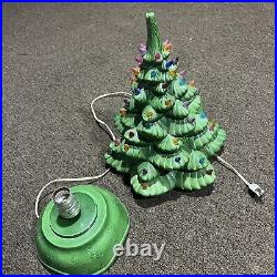Vintage 2 Piece Byron Mold 17 Ceramic Lighted Christmas Tree 1976