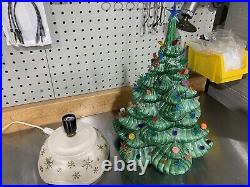 Vintage 2 Piece Byron Mold 18 Ceramic Lighted Christmas Tree