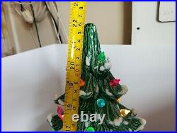 Vintage 2 Piece Nowell Ceramic Lighted Christmas Tree 22 x 16. WithBulb. RARE