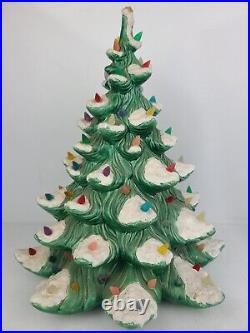 Vintage 20 Atlantic Mold Ceramic Christmas Tree With Snow Lights (TESTED)