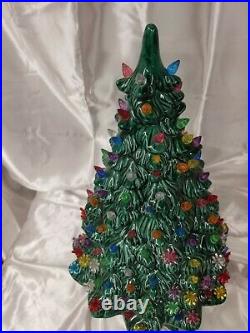 Vintage 20 Ceramic Lighted Christmas Tree Holland Mold or Atlantic Beautiful