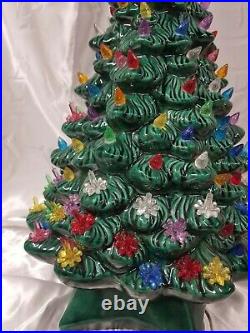 Vintage 20 Ceramic Lighted Christmas Tree Holland Mold or Atlantic Beautiful